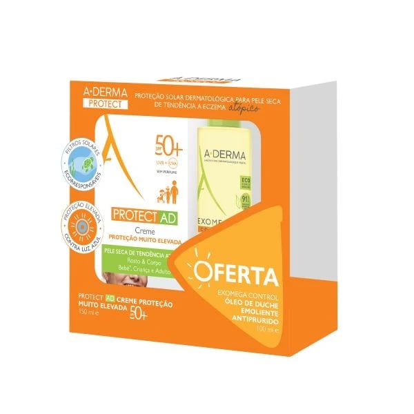 A-Derma Protect AD Creme SPF50+ 150 ml oferta Óleo Duche Exomega Control 100 ml 6280107.webp