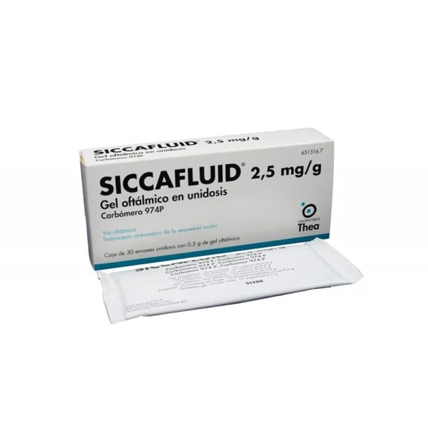Siccafluid 2,5 mg/g-0,5 g Gel Oftálmico Gotas x 60 Unidades 