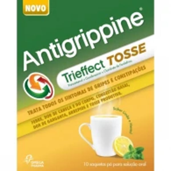 Antigrippine Trieffect Tosse, 500/10/200 mg x 10 Saquetas Pó Solução Oral