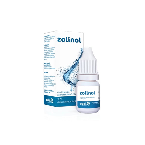 Zolinol , 0.25 mg/ml Frasco conta-gotas 10 ml Gta nasal sol