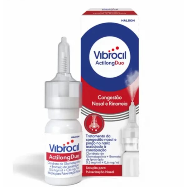 Vibrocil ActilongDuo , 0.5 mg/ml + 0.6 mg/ml Frasco 10 ml Sol pulv nasal