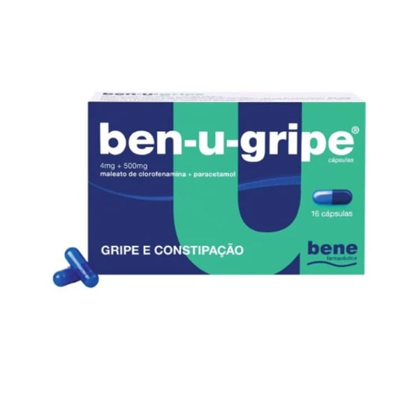 Ben-u-gripe , 4 mg + 500 mg Blister 16 Unidade(s) Caps, 4 mg + 500 mg x 16 cáps