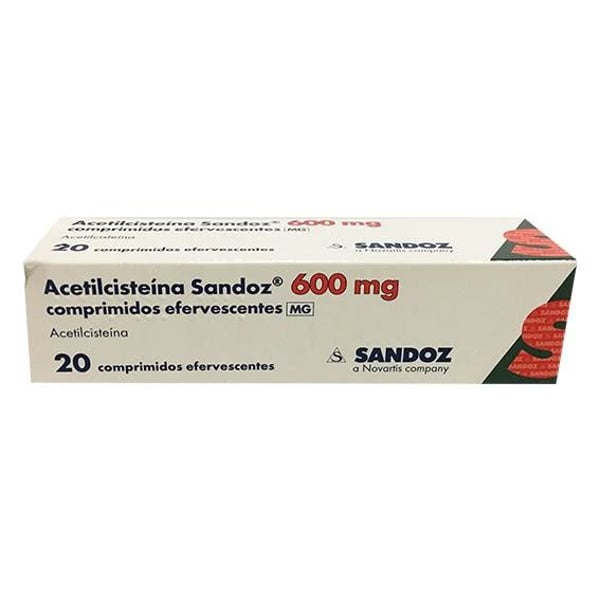 Acetilcisteína Sandoz MG 600 mg 20 Comprimidos Efervescentes