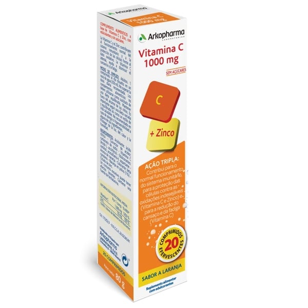 Arkopharma Vitamina C + Zinco 20 comprimidos efervescentes