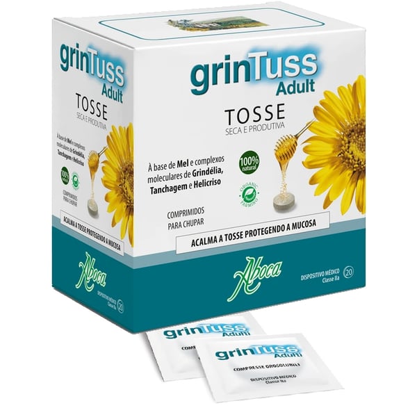Grintuss Adult Comprimidos Chupar Com Poliresin 20 unidades