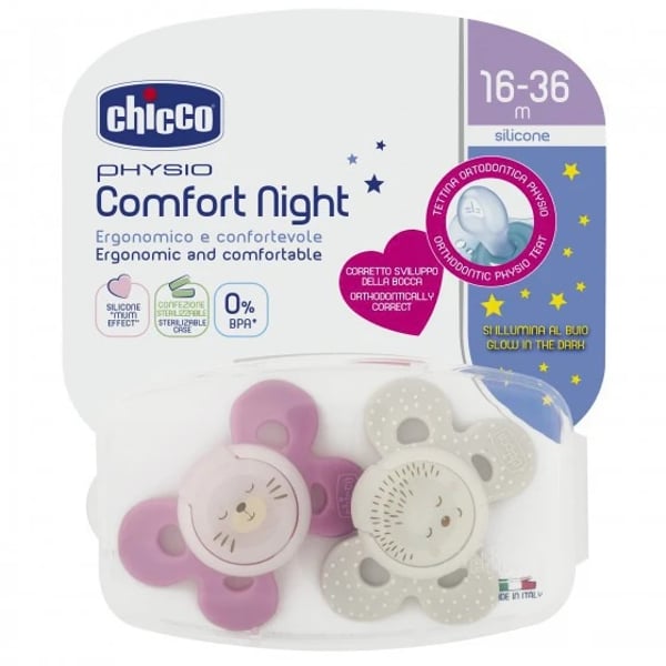 Chicco 74935410000 Chupeta Physio Comfort Night Girl 16-36m x2