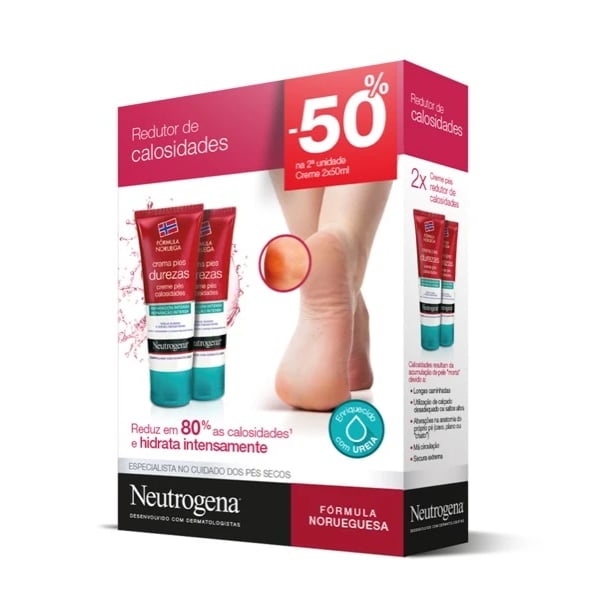 Neutrogena Duo Creme de Pés Redutor de Calosidades 2 x 50 ml com Desconto na 2ª Embalagem