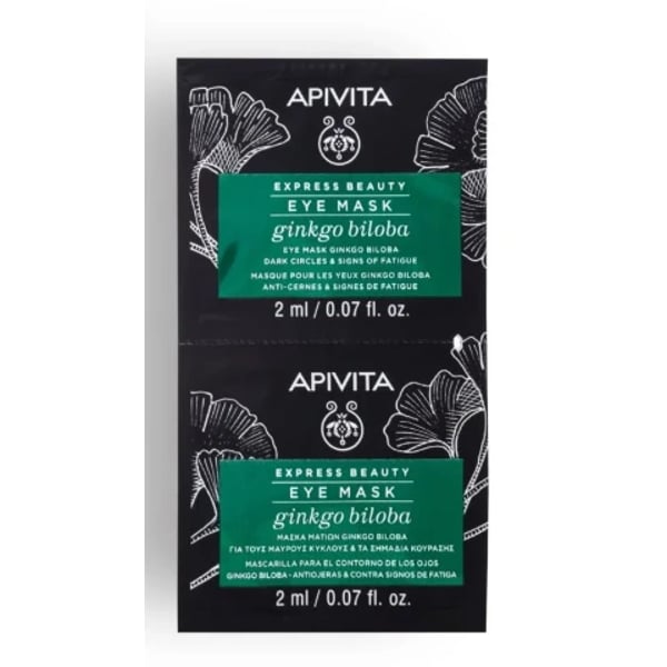 Apivita Express beauty Máscara Olhos Papos e Olheiras Gingko 2ml x2  