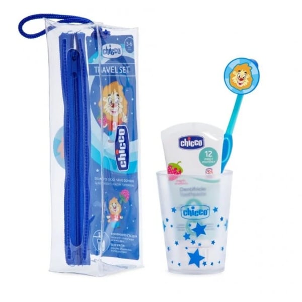 Chicco 8543200000 Conjunto de Higiene Oral Azul Menino 3-6 Anos 