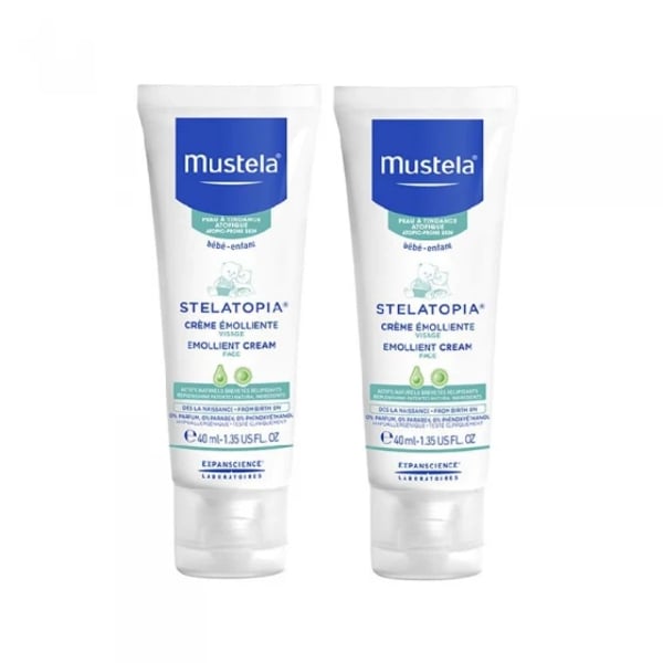 Mustela Stelatopia Duo Creme emoliente rosto 2 x 40 ml com Oferta da 2ª Embalagem