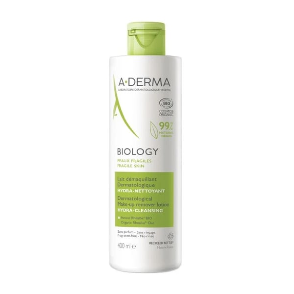 A-Derma Biology Leite Desmaquilhante Dermatológico 400 ml