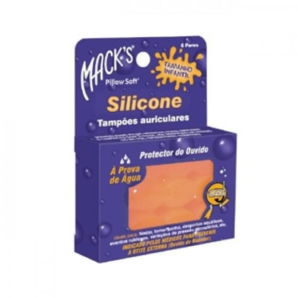Mack S Tampão Auricular Silicone Laranja X 2