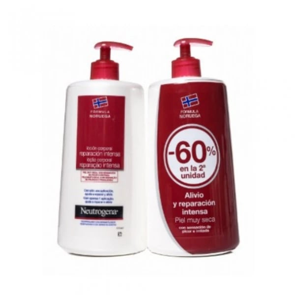 Neutrogena Duo Loção Corporal Reparação Intensa 2 x 750 ml com Desconto de 60% na 2ª Embalagem