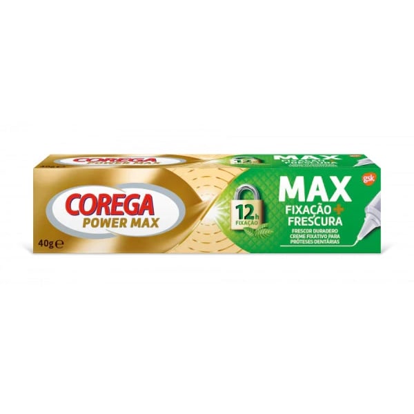 Corega Max Fixação + Frescura Creme Fixador Prótese Dentária 40 gr