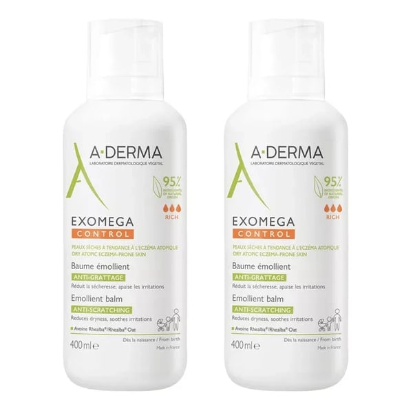 A-Derma Exomega Control Bálsamo Emoliente 400 ml 2 unidades Preço Reduzido