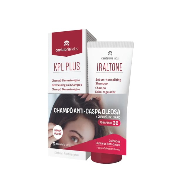 KPL Plus Champô 200 ml + Iraltone Champô Seboregulador 200 ml Preço Especial
