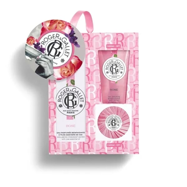 Roger & Gallet Coffret Rose Água Perfumada 100 ml Oferta Sabonete 50 gr + Gel Banho 50 ml