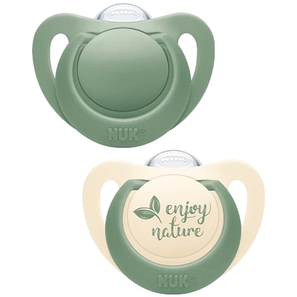 Nuk Nature Chupeta Silicone 0-6 meses Verde 2 unidades