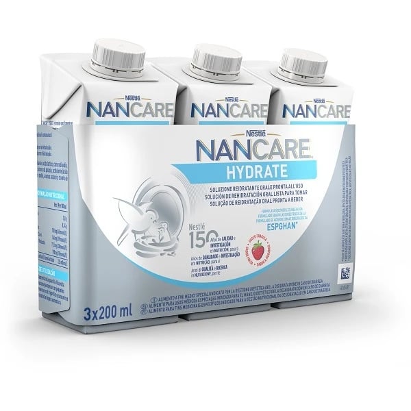 Nancare Hydrate Solução Rehidratação Oral 200 ml 3 unidades  