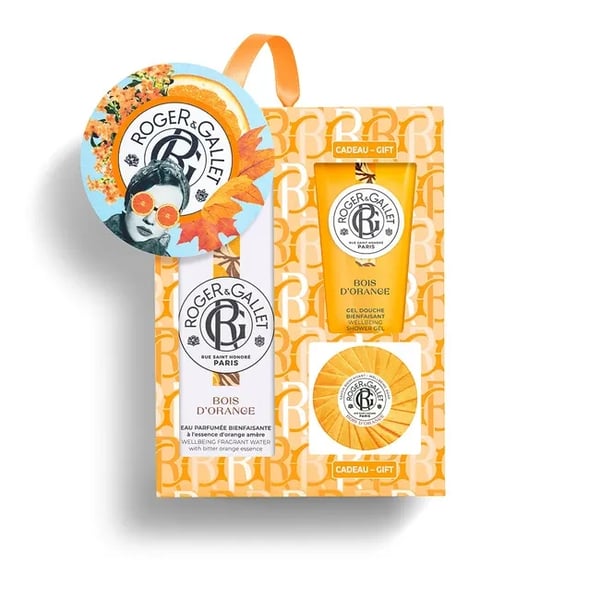 Roger & Gallet Coffret Bois Orange Água Perfumada 100 ml oferta Gel de Duche 50 ml + Sabonete 50 gr