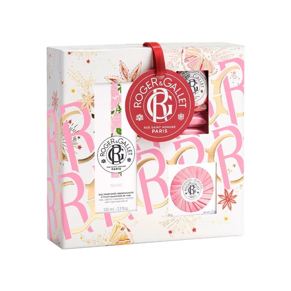 Roger&Gallet Coffret Rose Água Perfumada 100 ml oferta Sabonete 50 gr + Pastilhas Banho 25 gr 3 unidades