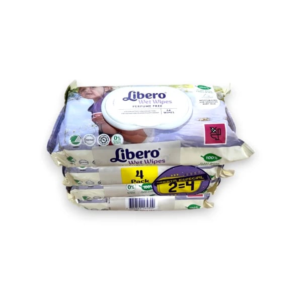 Libero Wet Wipes Toalhetes Higiene Bebé 64 unidades 4 embalagens