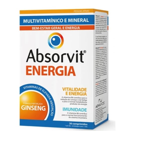 Absorvit Energia 30 Comprimidos