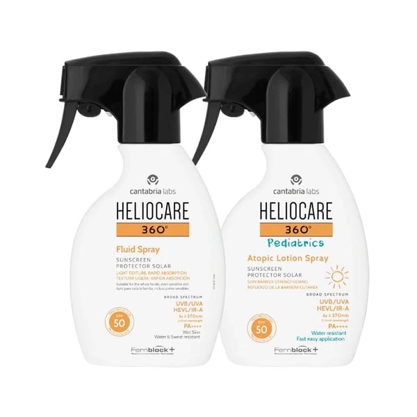 Heliocare360 <mark>F</mark>luid Spray 250 ml + Pediatrics Atopic Loção Spray 250 ml Preço Especial