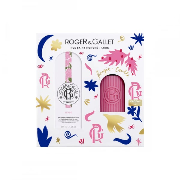 Roger & Gallet Coffret Rose Água Perfumada 100 ml oferta Vela Perfumada 75 gr