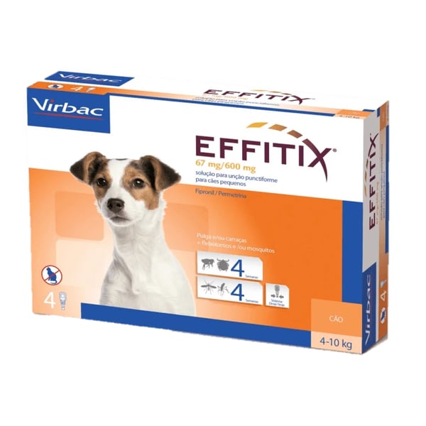 Effitix 67/600 mg Pipeta Cães 4-10 kg X 4 