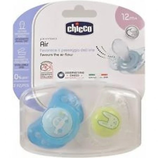 Chicco 75035210000 Chupeta Physio Air Azul Silicone +12m X2