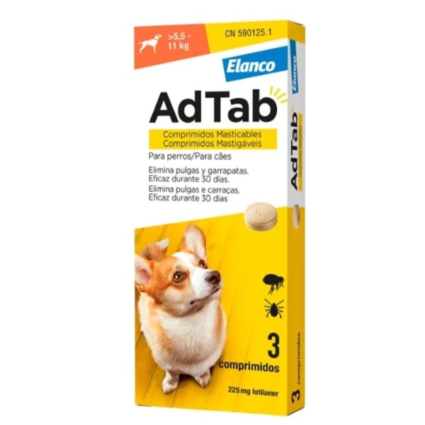 AdTab Comp 225Mg X3 Cão >5,5-11Kg