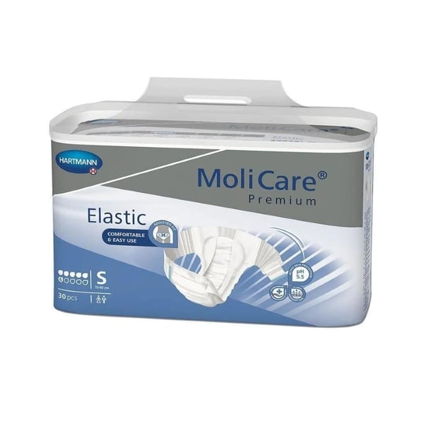 Molicare Premium Elastic <mark>F</mark>ralda 6 Gotas Tamanho S 30 unidades