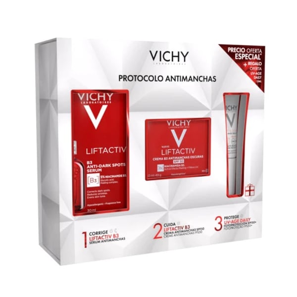 Vichy Coffret Liftactiv Specialist B3 Creme 30 ml + Specialist B3 Sérum 30 ml oferta UV-Age Daily SPF50+ 15 ml