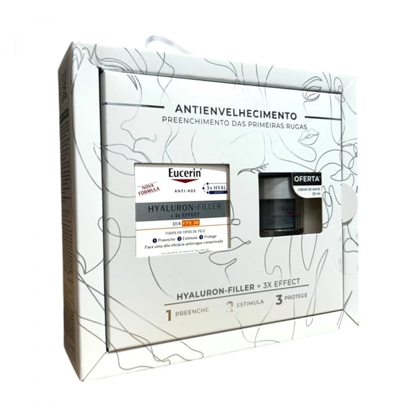 Eucerin Coffret Hyaluron-Filler Creme Dia SPF30 50 ml oferta Creme Noite 20 ml
