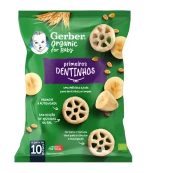 Gerber Org Prim Dentinho Snack Banan28G