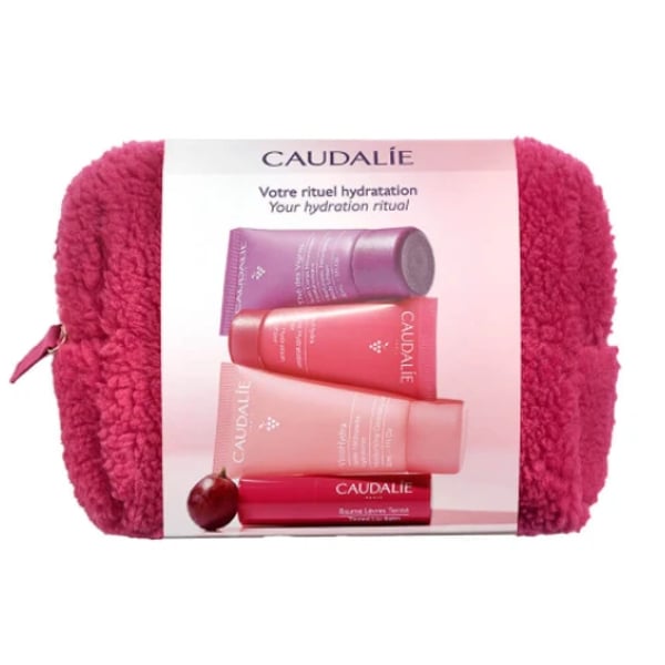 Caudalie VinoHydra Geleia de Limpeza Hidratante VinoHydra 30ml + Creme Hidratação Intensa VinoHydra 15ml + Bálsamo de Lábios com Cor 4,5grs + Cuidado Corporal Nutritivo Hialurónico Thé des Vignes 30ml