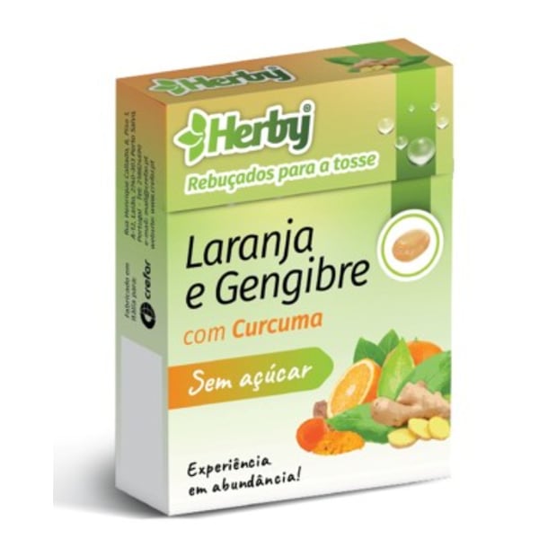 Herby Rebuçados Sem Açúcar Laranja Gengibre 50g