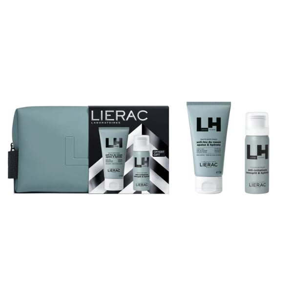 Lierac Homme Coffret Barbear Bálsamo Pós-Barbear + Oferta Espuma Barba + Bolsa