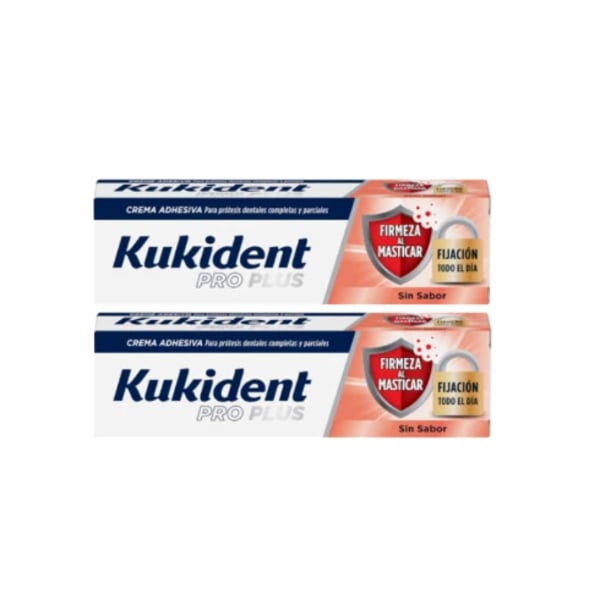 Kukident Pro Plus Firmeza Mastigar (s/Sabor) - 40g (Pack Duplo)