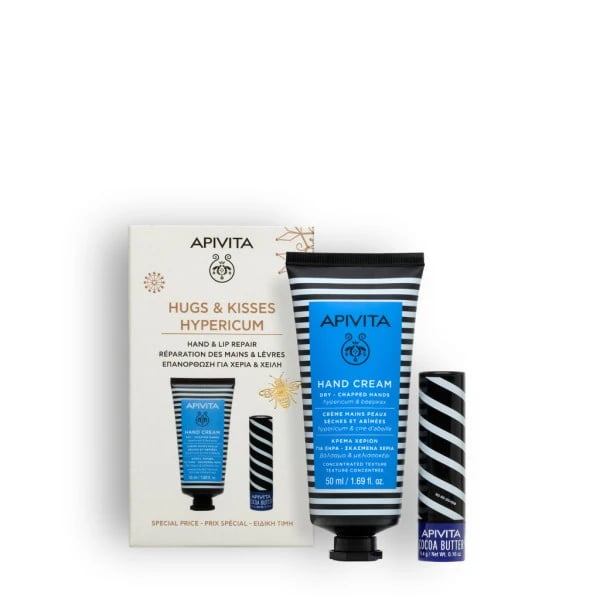 Apivita Creme Maos Hipericão 50 ml + Stick Labial Cacau 4,4g