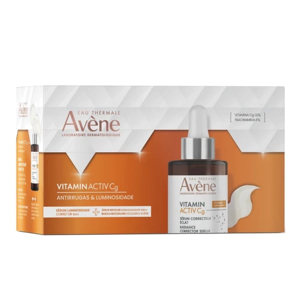 Avene Vitamin C Serum Kit Natal 25 (Serum Vit. Active Cg 30ml + Ag. Micelar 100ml + Necessaire)