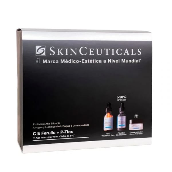 Skinceuticals Coffret Rugas & Luminusidade C E Ferulic Sérum 30 ml + P-TIOX Sérum 30 ml + Oferta AGE Interrupter creme 15 ml