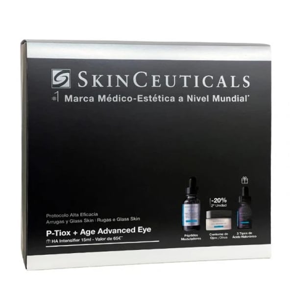 Skinceuticals Coffret Rugas & GlasSkin P-Tiox Sérum 30ml + A.G.E. Advanced Eye 15ml + Oferta HA Intensifier Multi-Glycan 15ml
