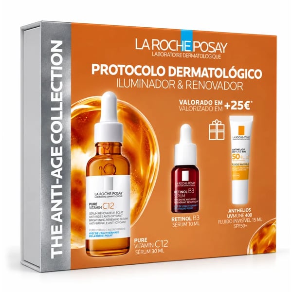La Roche Posay Coffret Pure Vit C12 Sérum 30 ml + Oferta Retinol B3 Sérum 10 ml + Oferta Anthelios UVMune SPF 50+ 15 ml