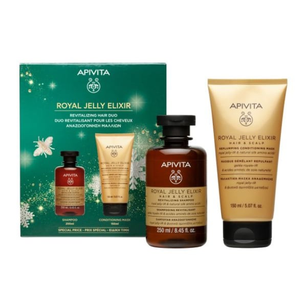 Apivita Coffret Royal Jelly Elixir Champô 250 ml + Mascára Reparação e Preenchimento 150ml